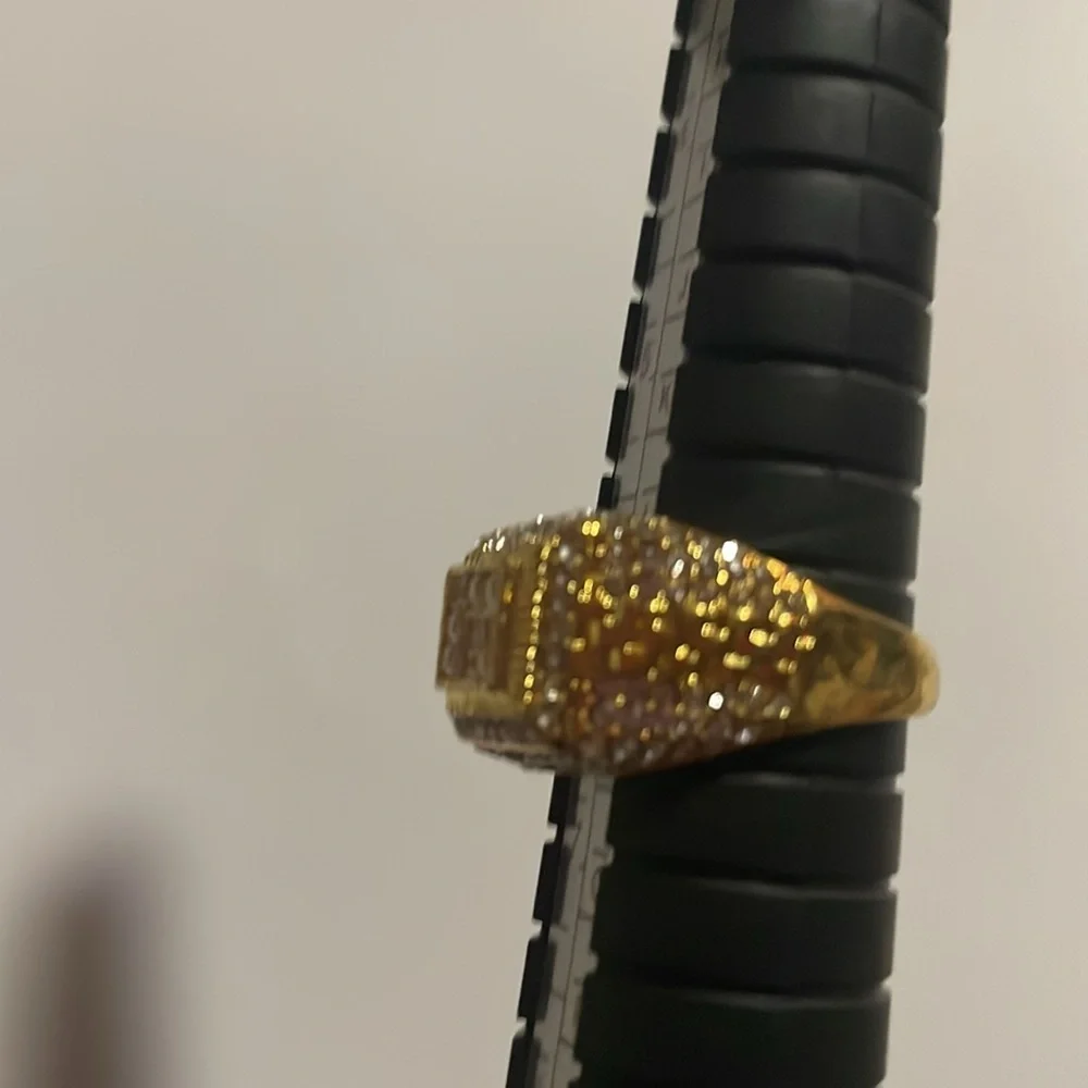 Men's‎ gold-plated sterling silver square-top 